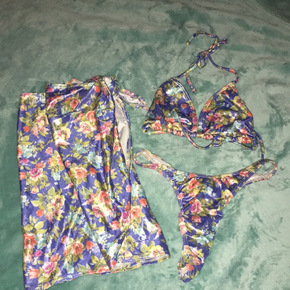 3 pc VTG bikini/ sarong set